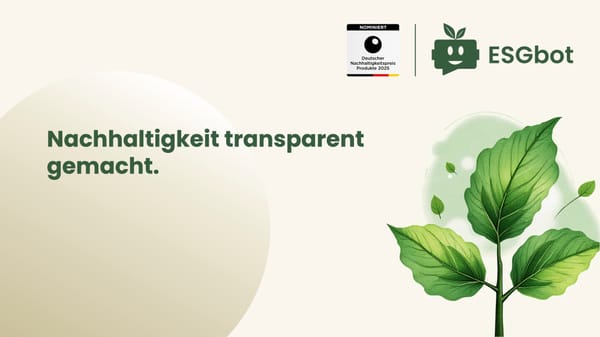 ESG & KI: Nachhaltigkeit trifft künstliche Intelligenz – Wie der ESGbot Unternehmen unterstützt